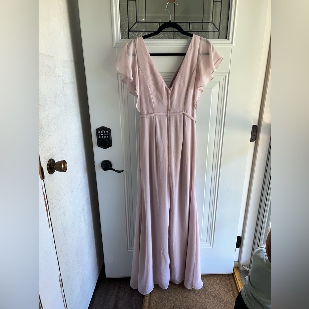 Elegant Pink Ruffle Maxi Dress - Picture 7 of 8